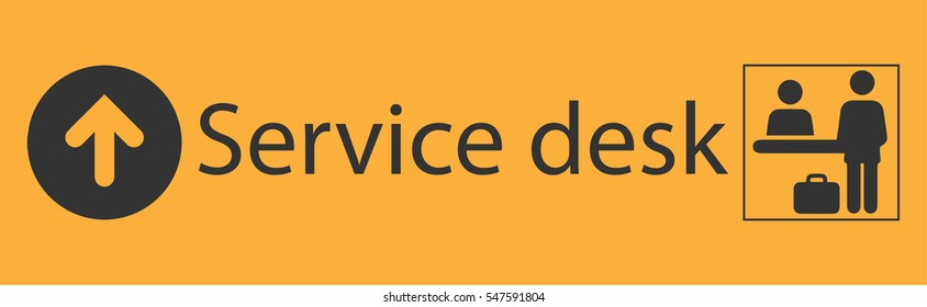 Airport service desk icon, vector illustration