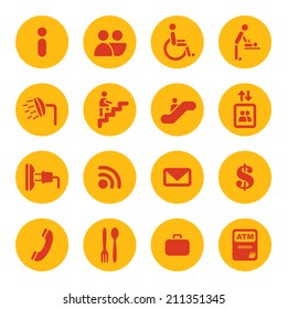 Airport services icon set