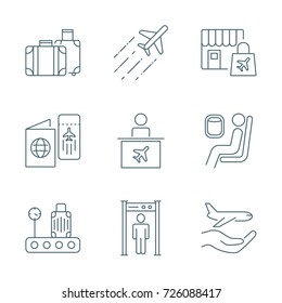 Airport set of vector icons