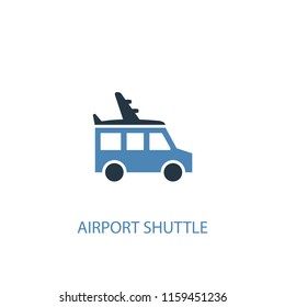 airport shuttle concept 2 colored icon. Simple blue element illustration. airport shuttle concept symbol design from Hotel set. Can be used for web and mobile UI/UX