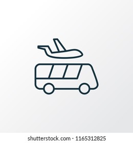Airport shuttle icon line symbol. Premium quality isolated transportation element in trendy style.
