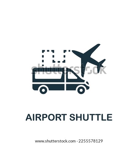 Airport shuttle icon. Monochrome simple sign from airport elements collection. Airport shuttle icon for logo, templates, web design and infographics.