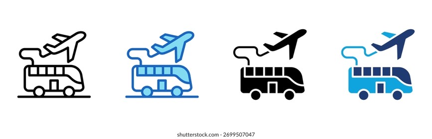 Airport Shuttle Symbol Multi Style Vektorgrafik