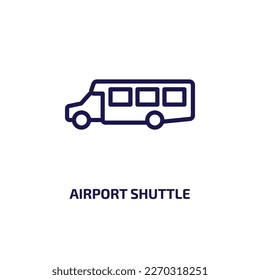 airport shuttle icon from transportation collection. Thin linear airport shuttle, airport, shuttle outline icon isolated on white background. Line vector airport shuttle sign, symbol for web and 