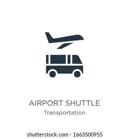 Flughafenshuttle Symbol Vektorillustration. Trendy flach Flughafen Shuttle Symbol aus der Transportkollektion einzeln auf weißem Hintergrund. Vektorillustration-Illustration kann für Web- und Mobile-Grafikdesign, Logo, 