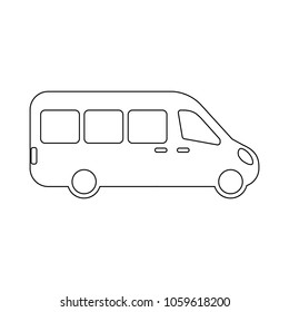 airport shuttle minivan, shuttle bus. flat design