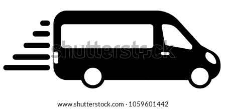 airport shuttle minivan, shuttle bus. flat design