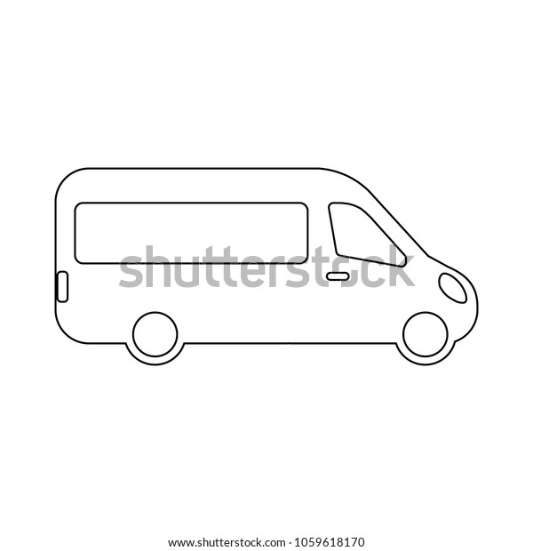 airport shuttle\
minivan, shuttle bus. flat\
design