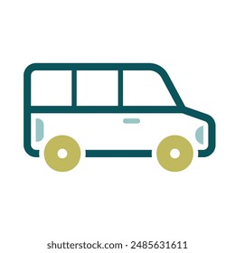 Minivan de transporte al aeropuerto, icono de Vector de autobús de transporte. Símbolo gráfico para viajes y turismo Sitio web y App diseño, logotipo, App, UI