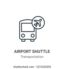 Airport shuttle outline vector icon. Thin line black airport shuttle icon, flat vector simple element illustration from editable transportation concept isolated on white background