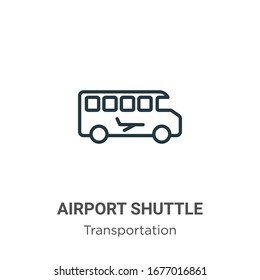 Airport shuttle outline vector icon. Thin line black airport shuttle icon, flat vector simple element illustration from editable transportation concept isolated stroke on white background
