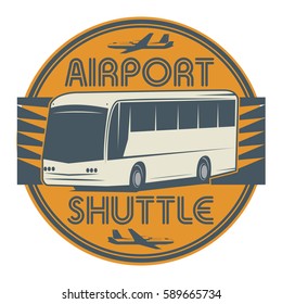 Airport Shuttle stamp or sign symbol, vector illustration