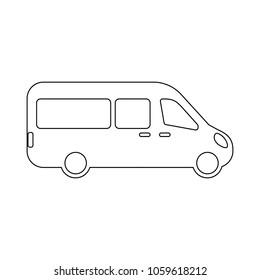 airport shuttle van, shuttle bus. flat design