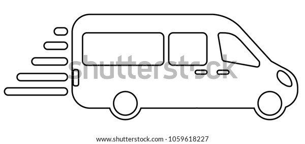 airport shuttle\
van, shuttle bus. flat\
design