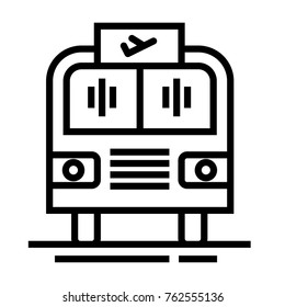 Airport Shuttle vector outline icon