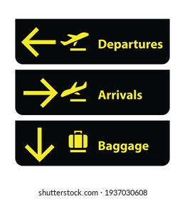 Airport Sign Black Vector Illustration Stock Vector (Royalty Free ...