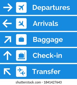 Airport sign departure arrival travel icon. Vector airport board airline sign, gate flight information