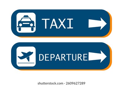 Airport sign departure arrival travel icon. Vector airport board airline sign. Transfer. Arrivals. Airport board airline sign, departures, arrivals, check in, baggage information. Vector illustration