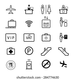 Airport sign icons set vector