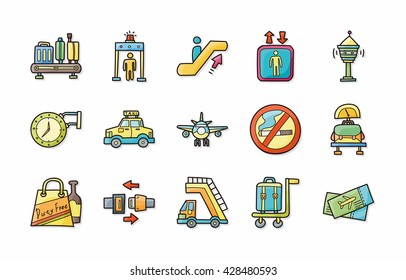 Airport sign icons set,eps10