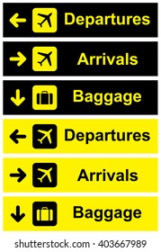Airport Sign set . Vector illustration
