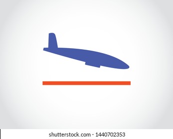 Airport Sign Symbol Icon Terminal Departure Blue Orange Color