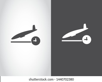Airport Sign Symbol Icon Terminal Schedule Departure Black White Outline