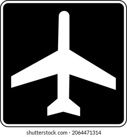 
airport sign vector with black color