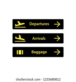 Airport Sign Vector Illustrator Icon Set