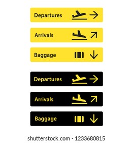 Airport Sign Vector Illustrator Icon Set