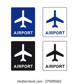 Airport Sign Vector Set