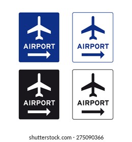 Airport sign vector set