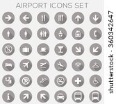 Airport Signage Icons Set - vector eps10
