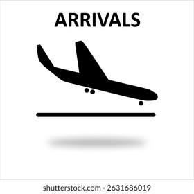 Sinais de aeroporto, chegadas, ícones vetoriais.