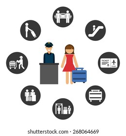 airport signs design, vector illustration eps10 graphic 