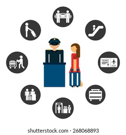 airport signs design, vector illustration eps10 graphic 