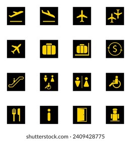 Airport signs icon stock illustration. Vector design.