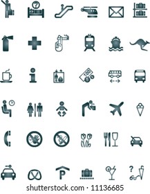 Airport Signs Symbols in Black light