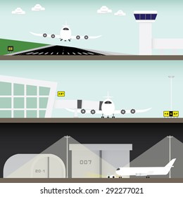 airport in simple graphic