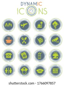Airport simply symbols with dynamic lines for animation for web and user interface