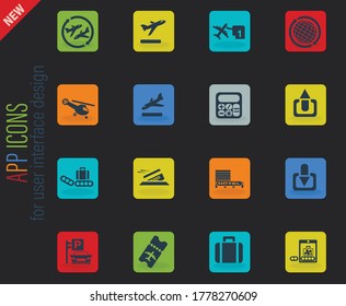 Airport simply symbols for web and user interface