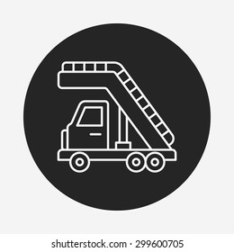 Airport stairs line icon