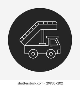 Airport stairs line icon