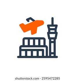 Airport for Study Abroad Vector Icon