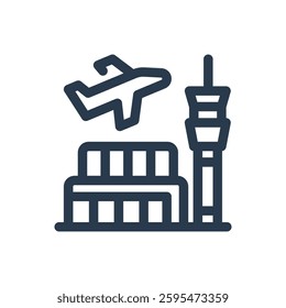 Airport for Study Abroad Vector Icon