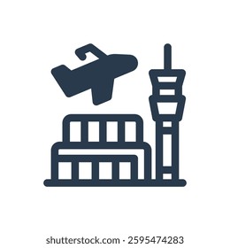 Airport for Study Abroad Vector Icon