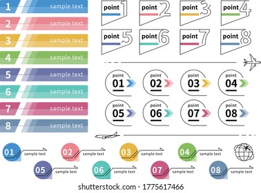 Airport style point icon set