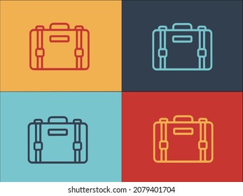 Plantilla De Logotipo De La Maleta Del Aeropuerto, Icono Plano Simple De Viaje, Maleta, Equipaje