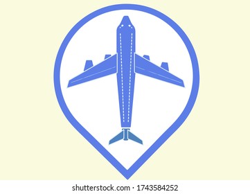 Airport symbol GPS,airport hear,illustration art.