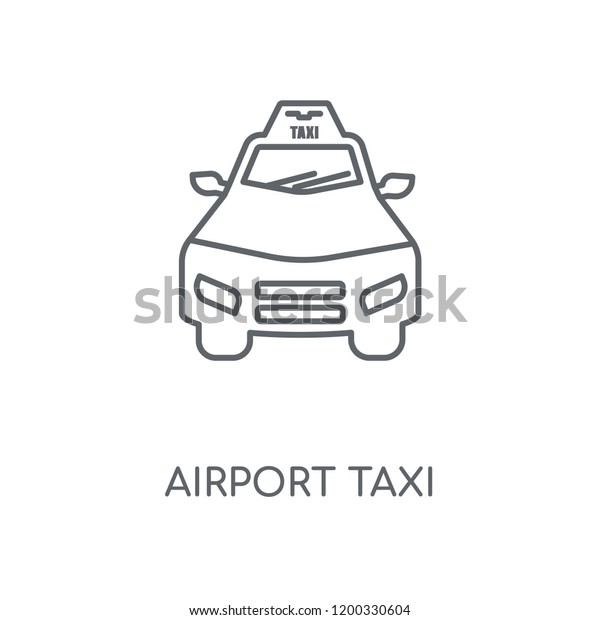 Airport Taxi linear icon. Airport\
Taxi concept stroke symbol design. Thin graphic elements vector\
illustration, outline pattern on a white background, eps\
10.
